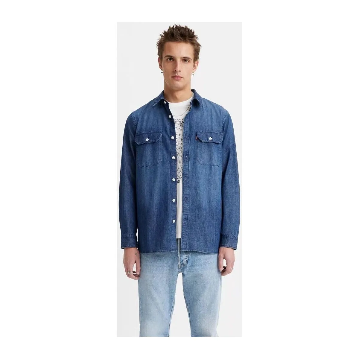 19573 0211  JACKSON WORKER OVERSHIRTSTERLING DARK WASH