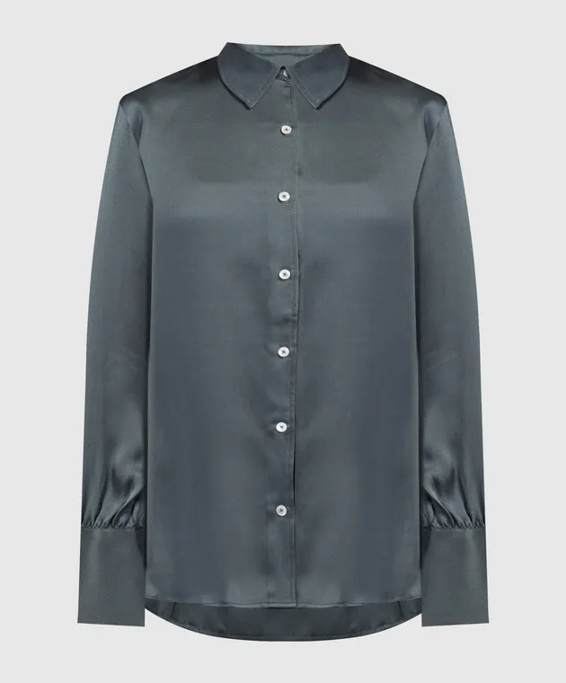 Anine Bing Monica green silk blouse