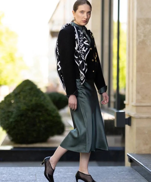 Anine Bing Monica green silk blouse