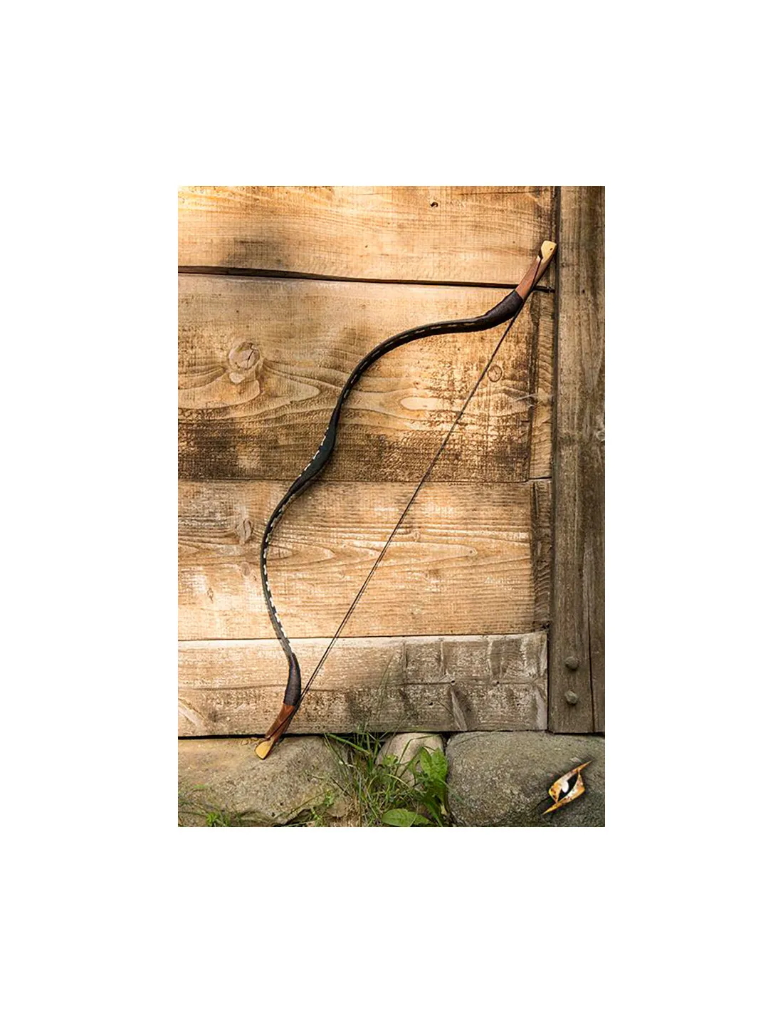 Arco medieval negro para usar montado a caballo. 118 cm.