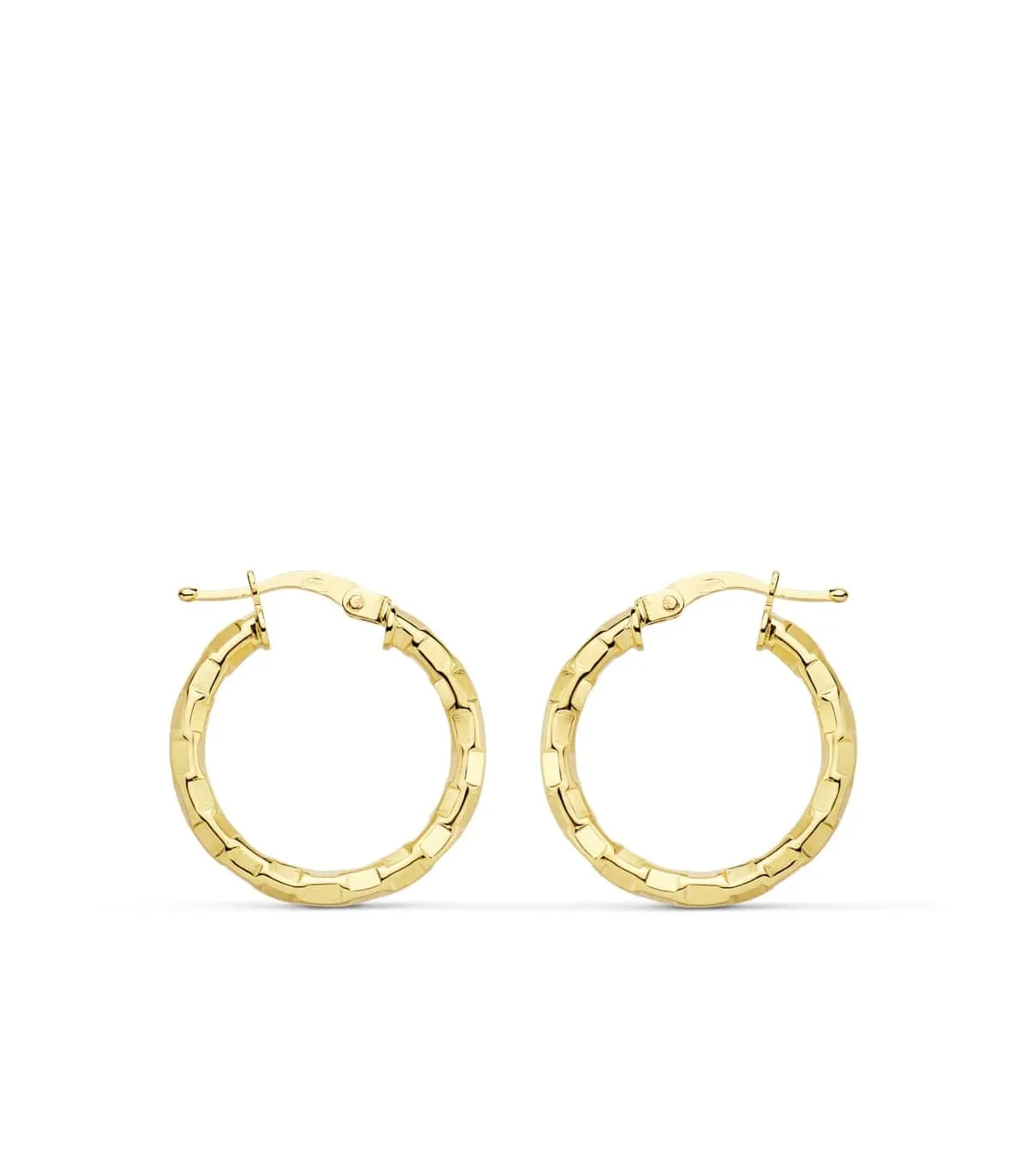 Aros Tallados Oro Amarillo 18 K 20 MM