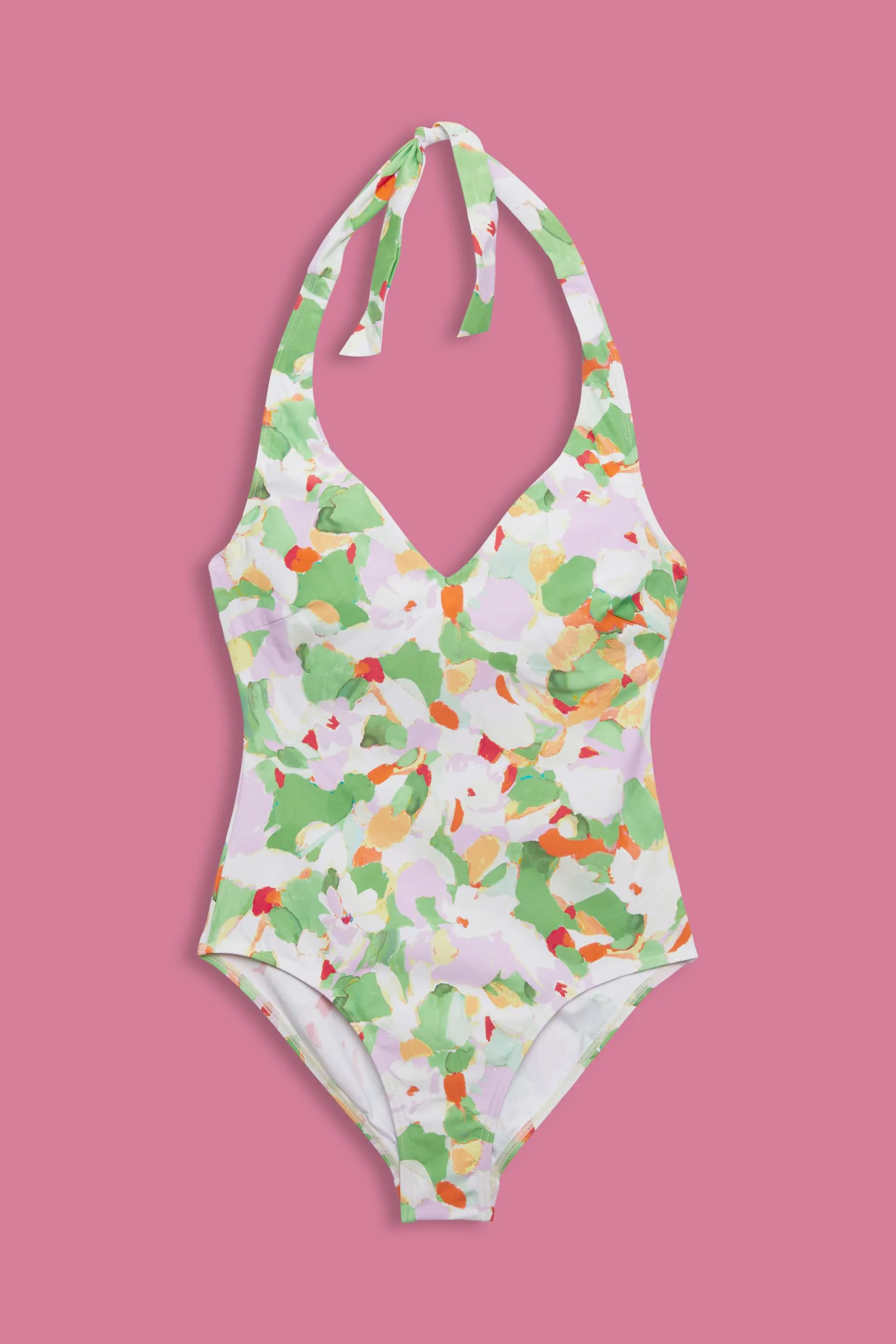 Bañador de tejido reciclado con aros y estampado