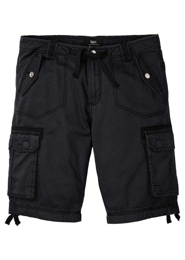 Bermudas de estilo cargo, regular fit Negro