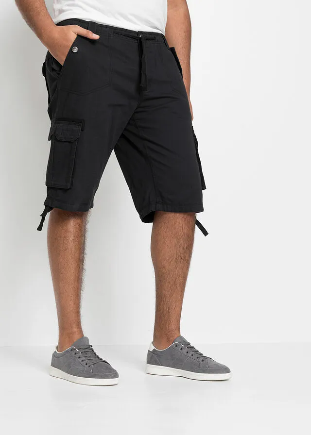 Bermudas de estilo cargo, regular fit Negro