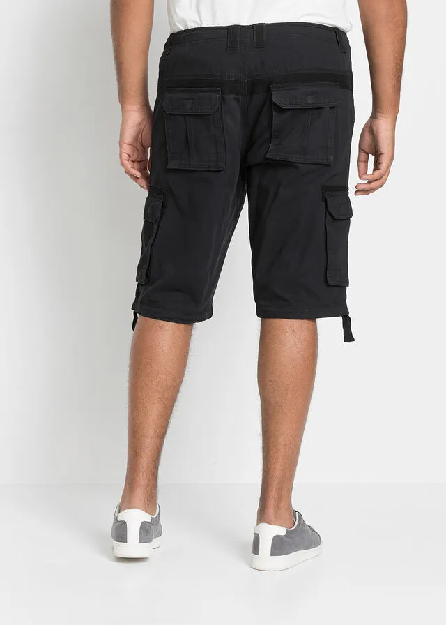 Bermudas de estilo cargo, regular fit Negro