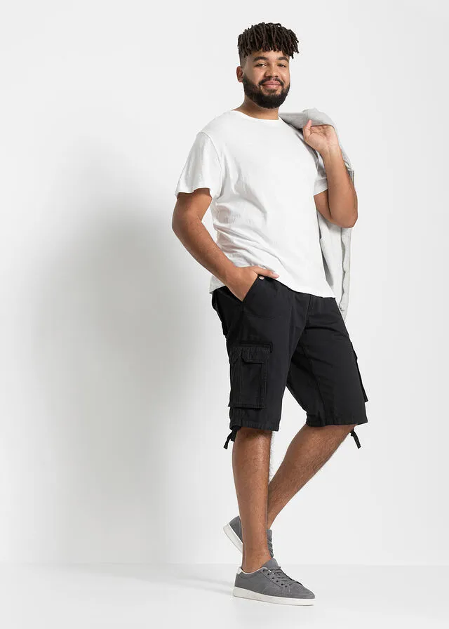 Bermudas de estilo cargo, regular fit Negro