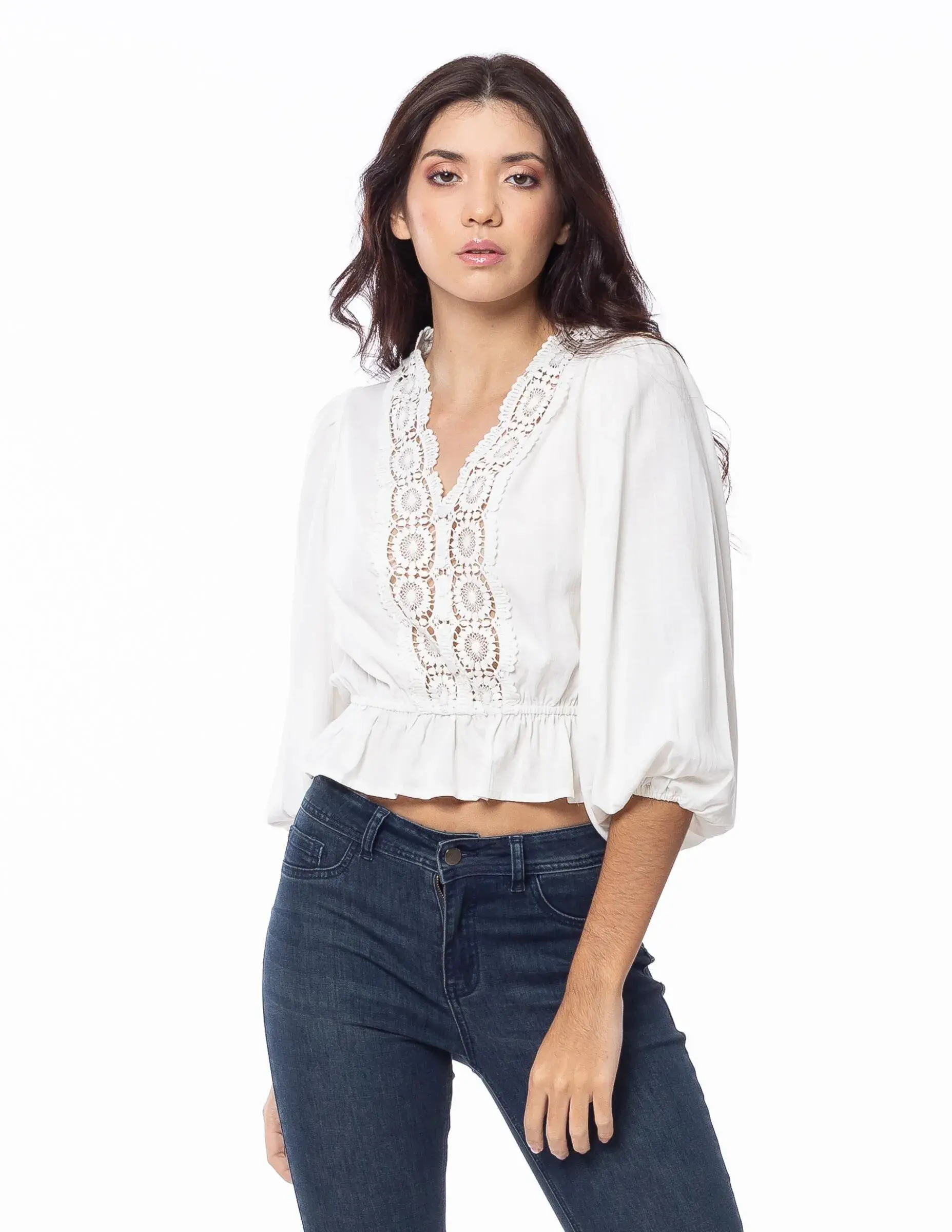 Blusa con encaje