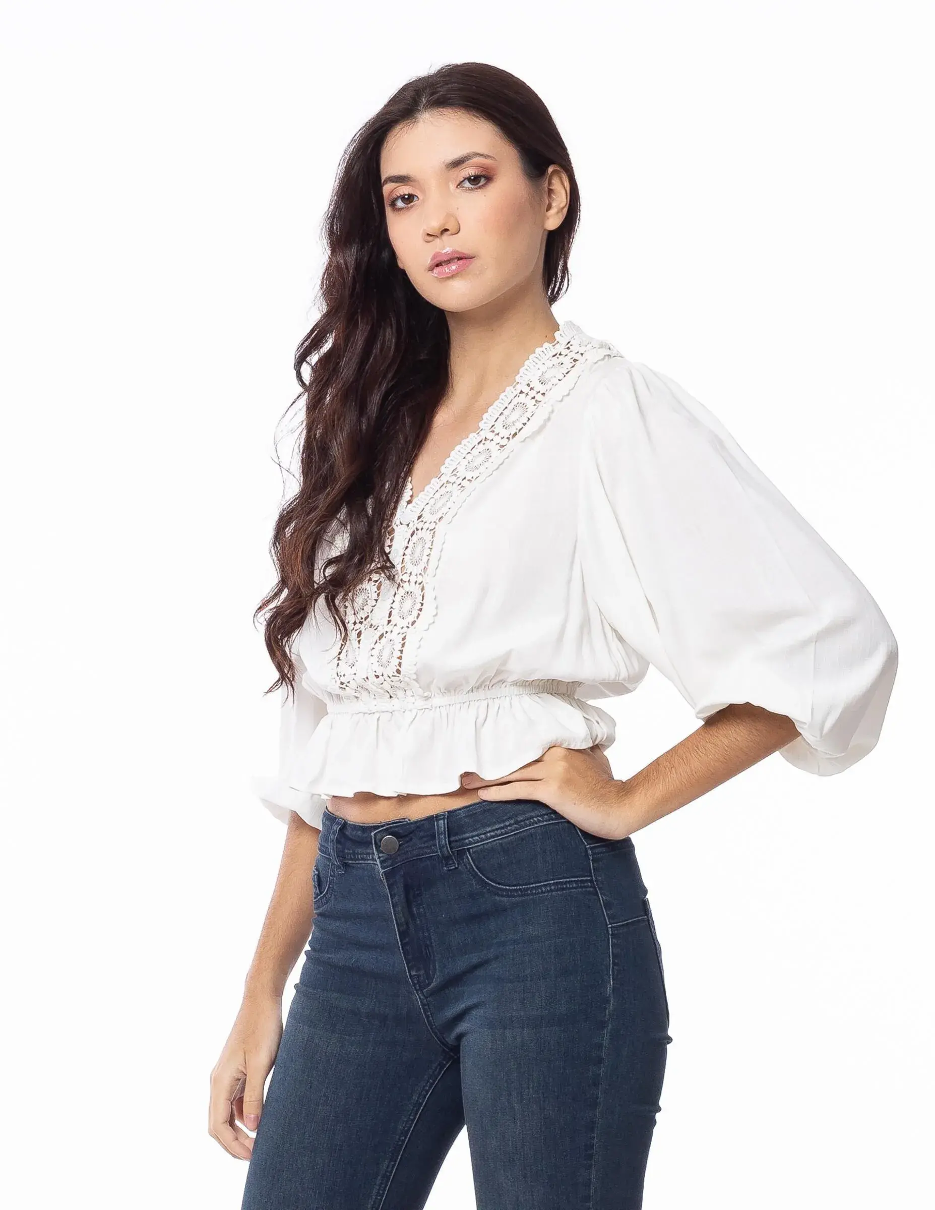 Blusa con encaje