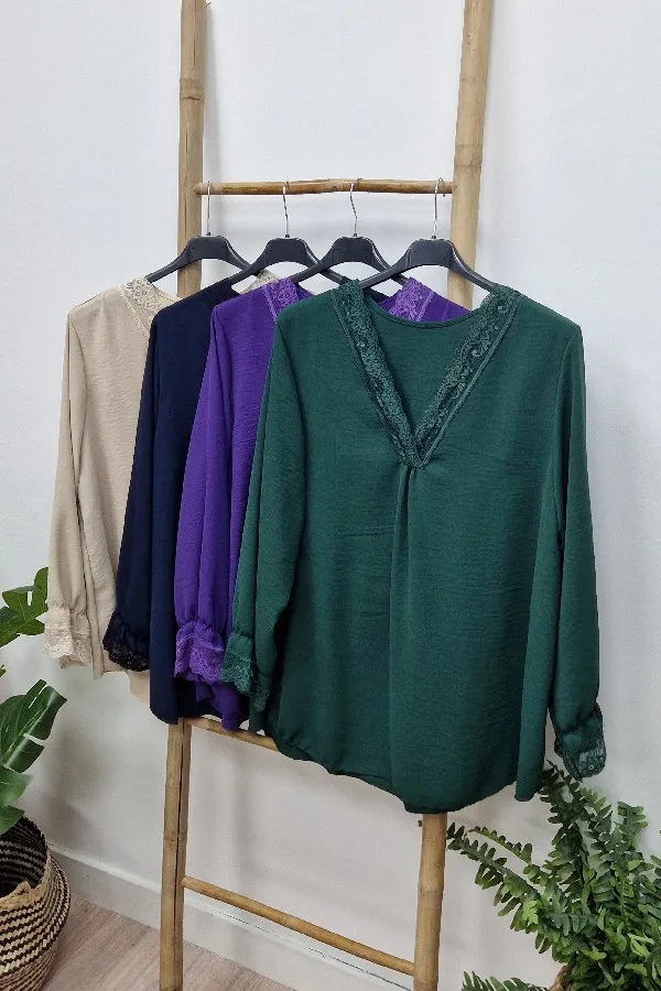 Blusa Encaje Color