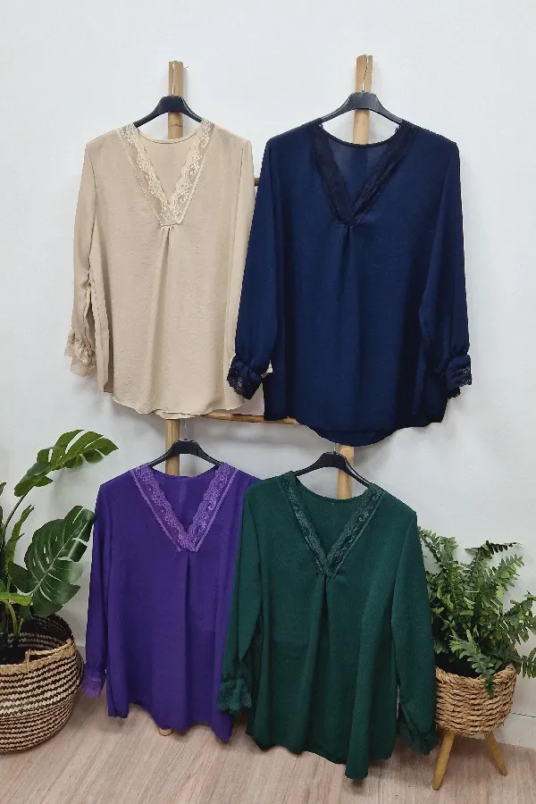 Blusa Encaje Color