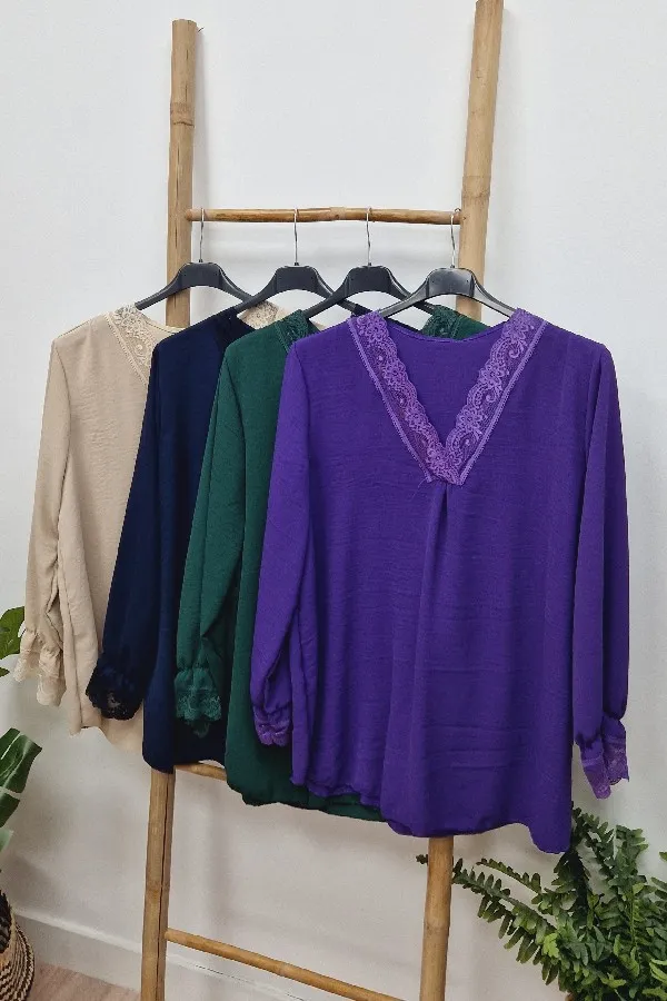 Blusa Encaje Color