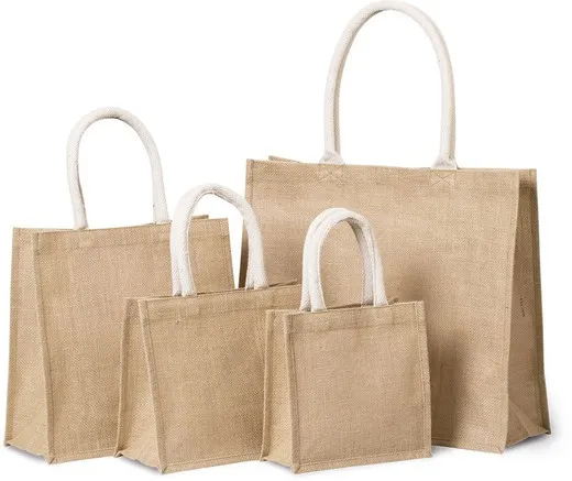 Bolsa Estilo Cesta De Tela De Yute, Modelo Mediano