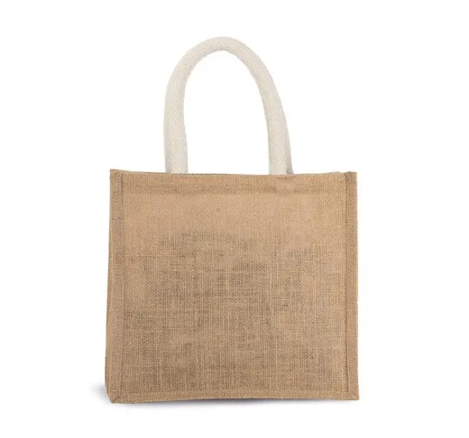 Bolsa Estilo Cesta De Tela De Yute, Modelo Mediano