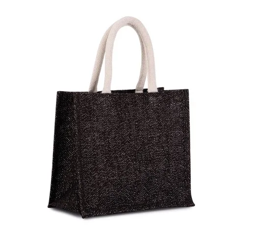 Bolsa Estilo Cesta De Tela De Yute, Modelo Mediano