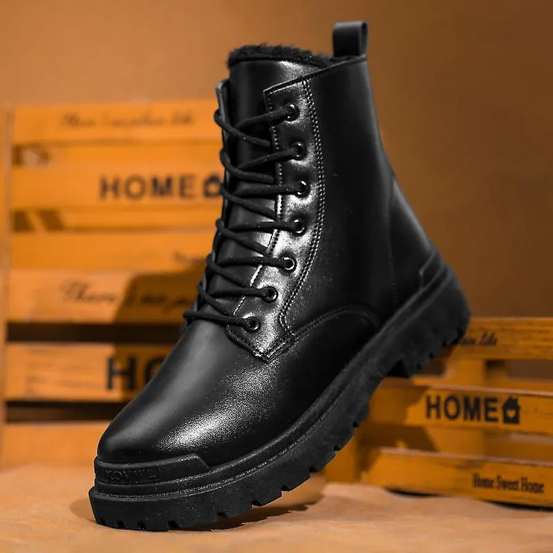 Botines de invierno Hombres Vaquero Punk Botas calientes Hombres Zapatos de estilo callejero Otoño al aire libre Bota de motocic