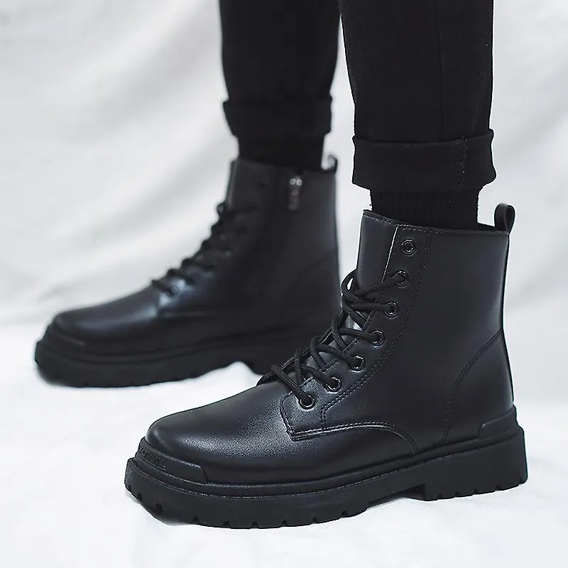 Botines de invierno Hombres Vaquero Punk Botas calientes Hombres Zapatos de estilo callejero Otoño al aire libre Bota de motocic