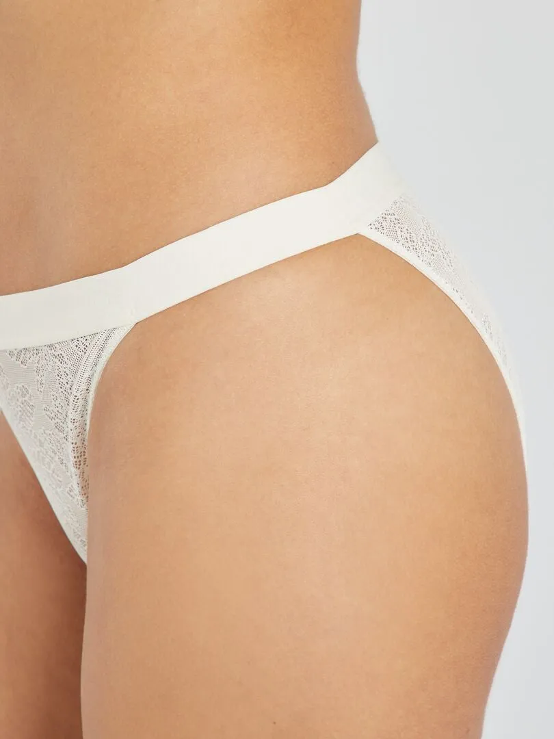BRAGUITA DE ENCAJE 'SANS COMPLEXE'  BLANCO