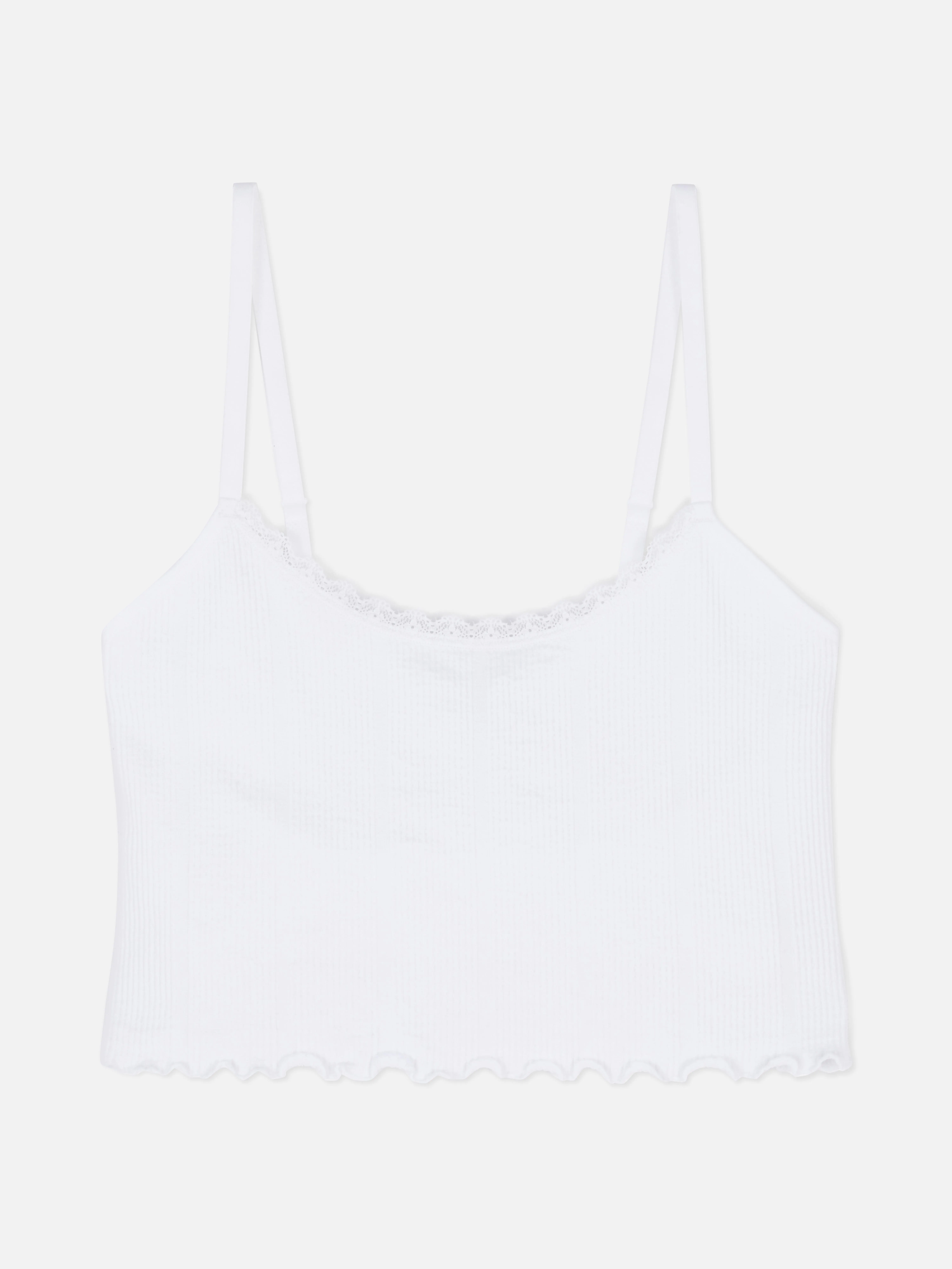 Bralette de tirantes sin costuras con bajo rizado