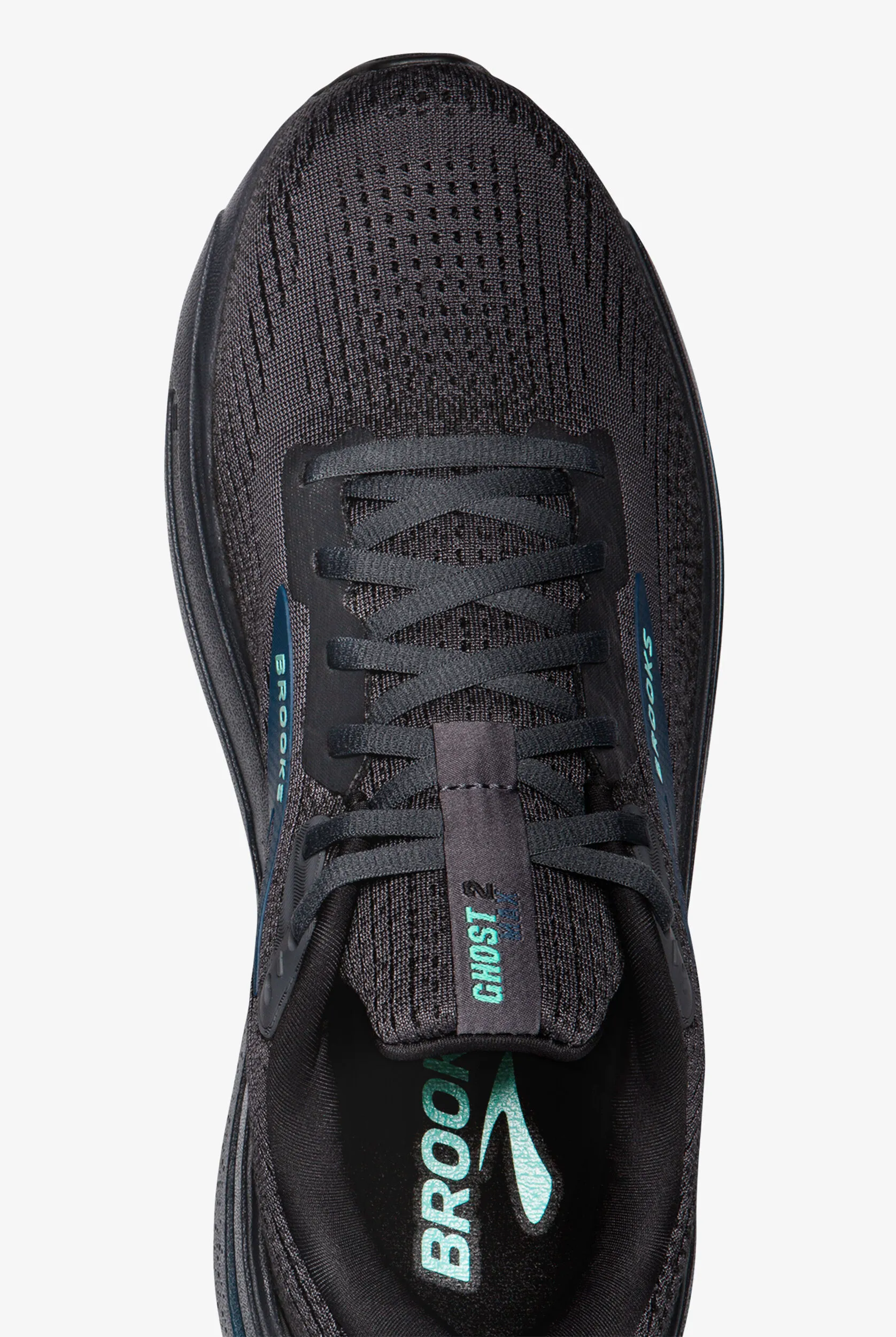 Brooks Men's Ghost Max 2 Ebony/Cockatoo/Blue Sapphire Athletic Lace Up Nursing Shoes