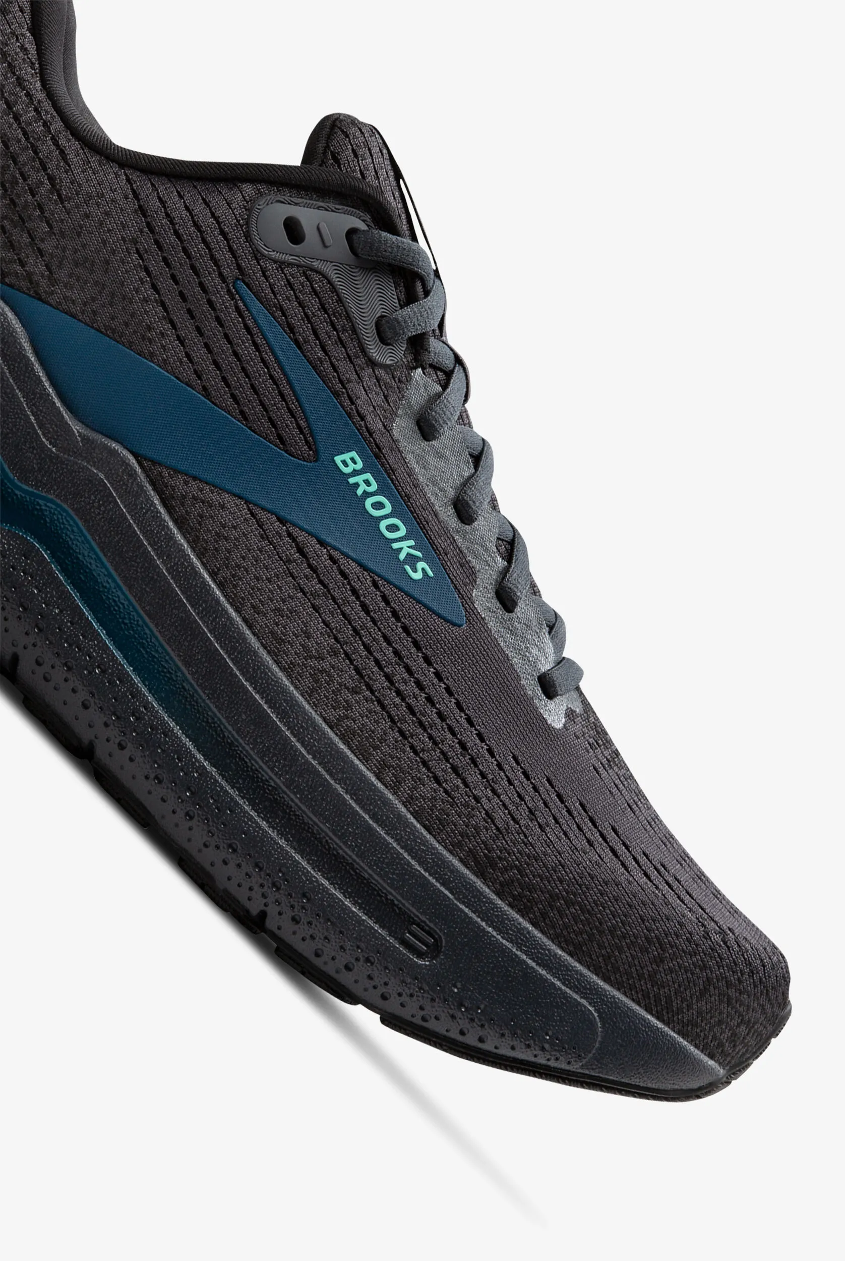 Brooks Men's Ghost Max 2 Ebony/Cockatoo/Blue Sapphire Athletic Lace Up Nursing Shoes