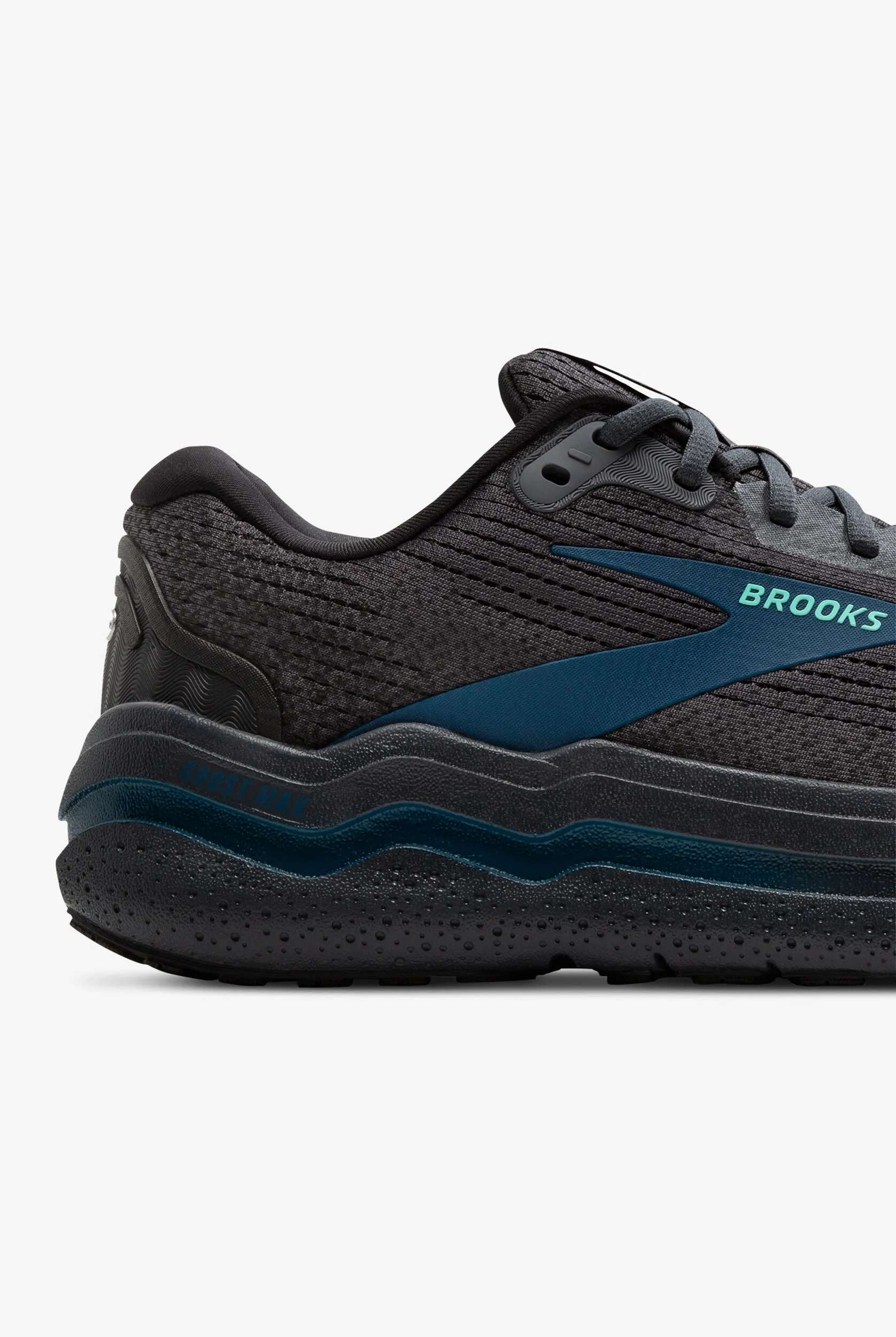 Brooks Men's Ghost Max 2 Ebony/Cockatoo/Blue Sapphire Athletic Lace Up Nursing Shoes