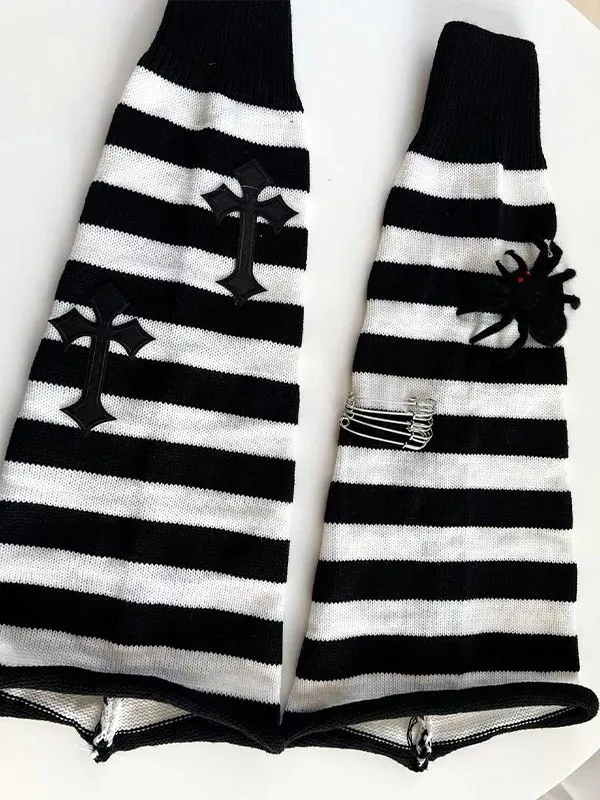 Calentador de piernas Punk Cross Rayas
