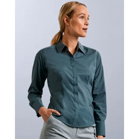Camisa Popelina manga larga mujer