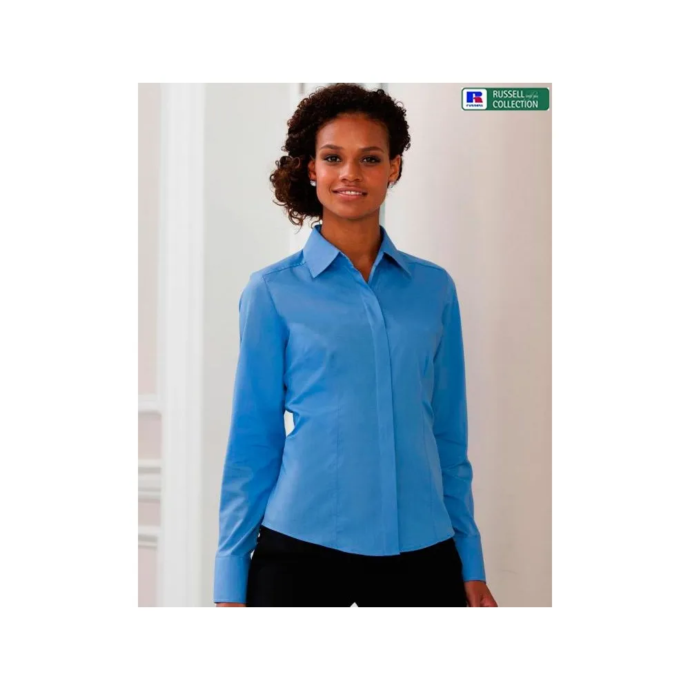 Camisa Popelina manga larga mujer