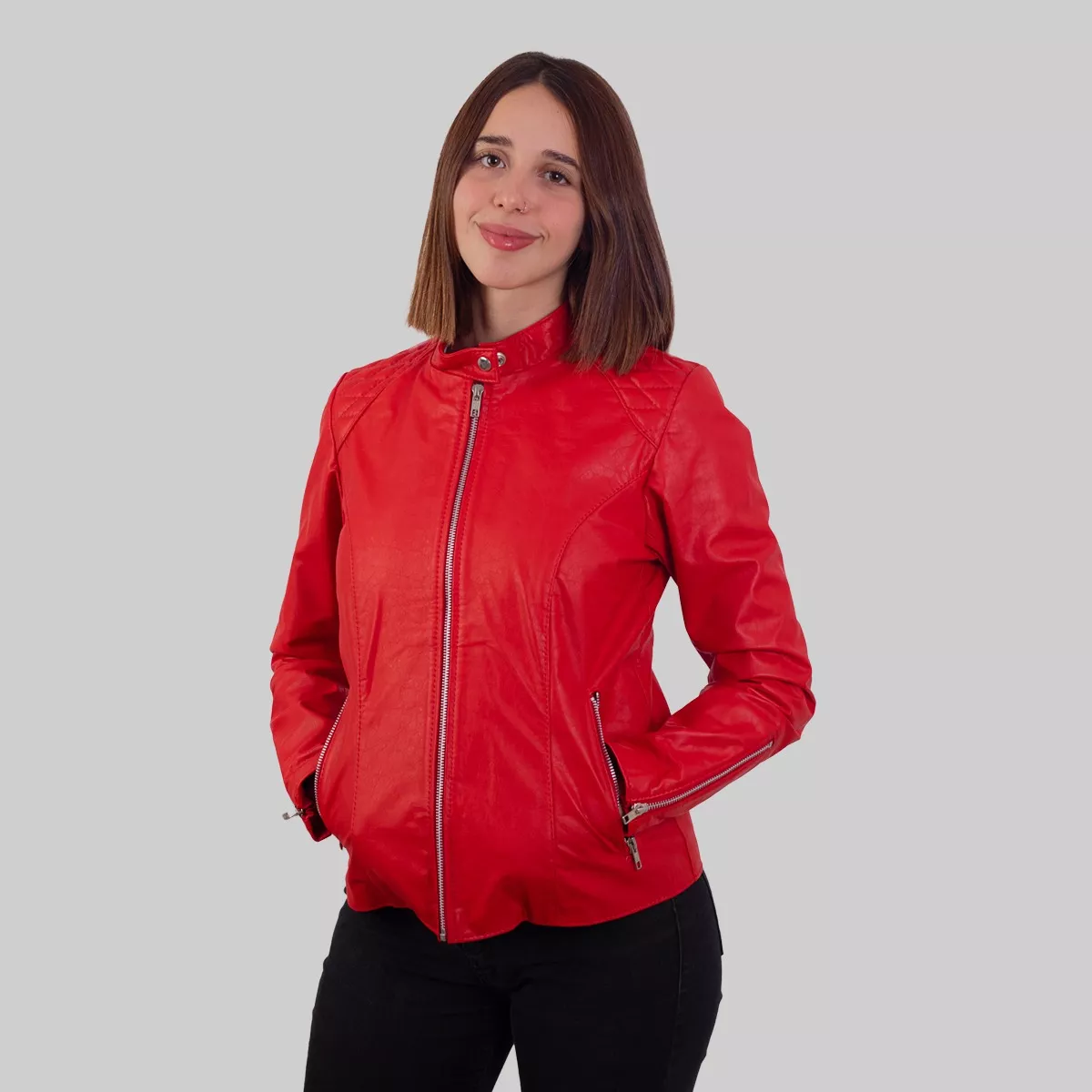 CAMPERA DE CUERO VACUNO 100% LEGITIMO DE MUJER  ART: 335