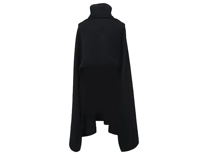 Capa de cuello alto Yohji Yamamoto en cachemir negro 