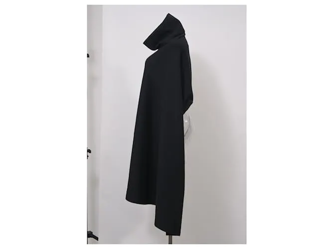 Capa de cuello alto Yohji Yamamoto en cachemir negro 