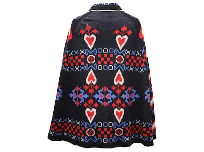 Capa estampada Anna Sui de lana negra 