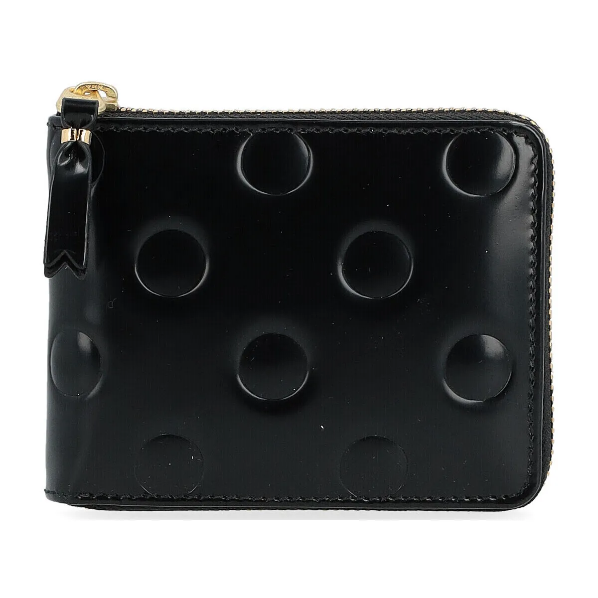 Cartera Comme Des Garçons Wallet cuero negro brillante con
