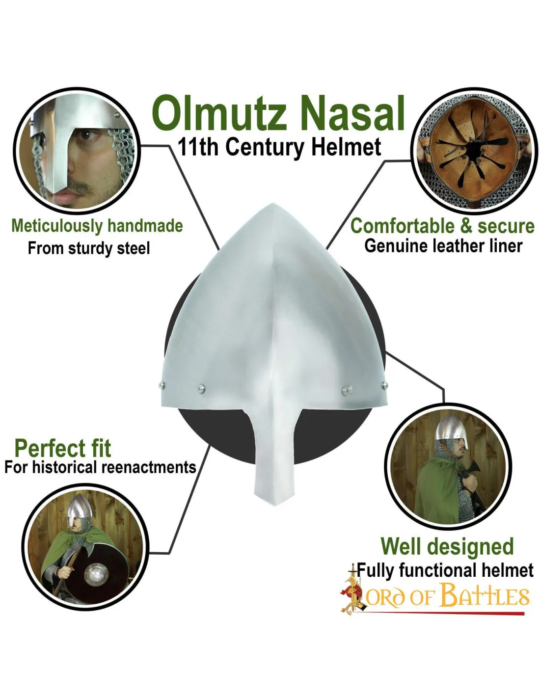 Casco nasal Olmutz siglo XI con forro de cuero, 16 g.
