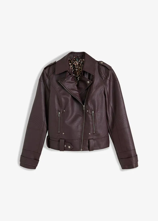 Cazadora de estilo biker Berenjena
