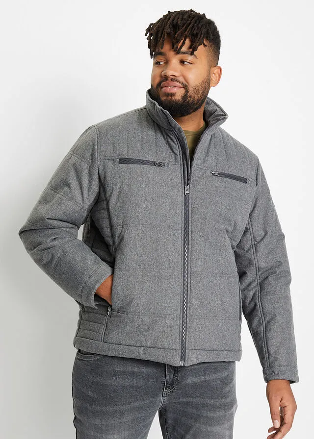 Cazadora de estilo biker Gris jaspeado