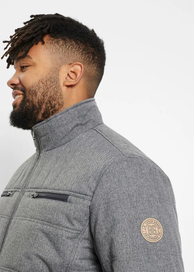 Cazadora de estilo biker Gris jaspeado
