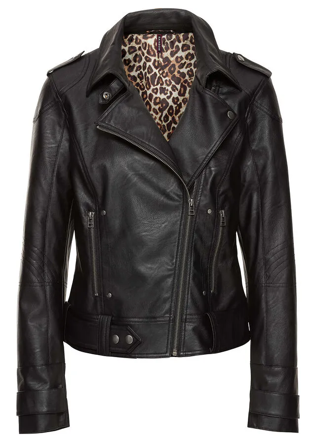 Cazadora de estilo biker Negro
