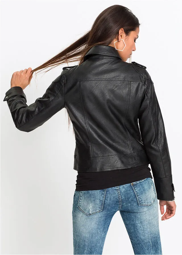 Cazadora de estilo biker Negro