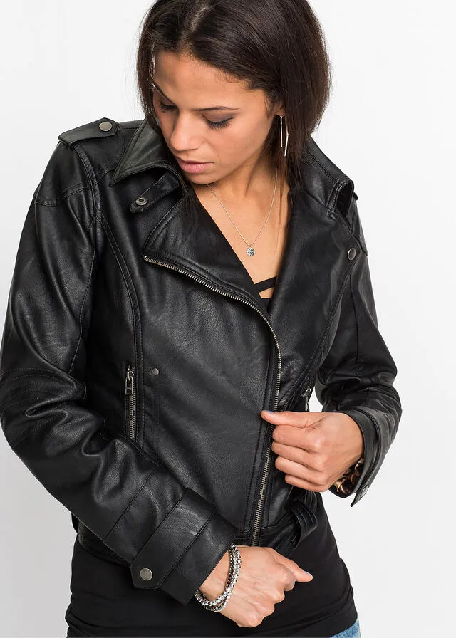 Cazadora de estilo biker Negro