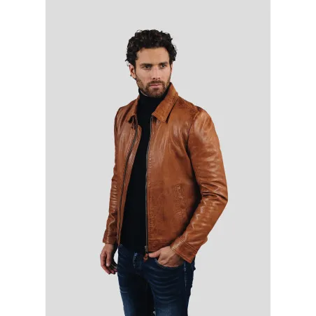 Chaqueta de cuero NORIS GREEN