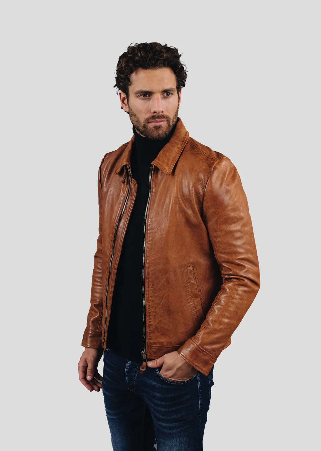 Chaqueta de cuero NORIS GREEN