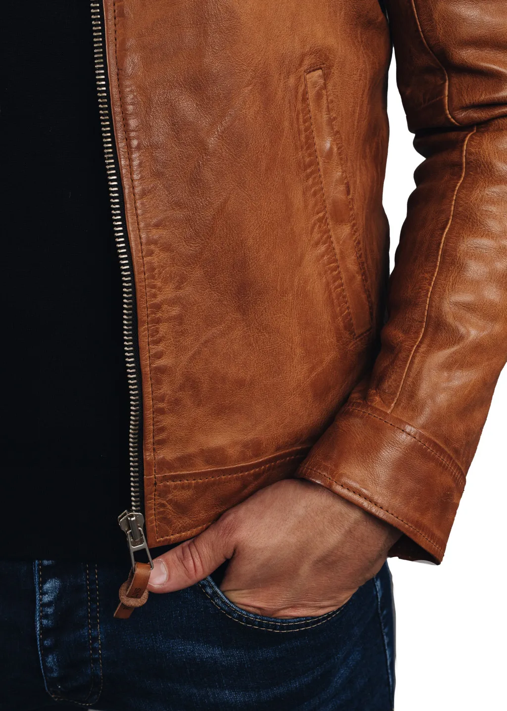 Chaqueta de cuero NORIS GREEN