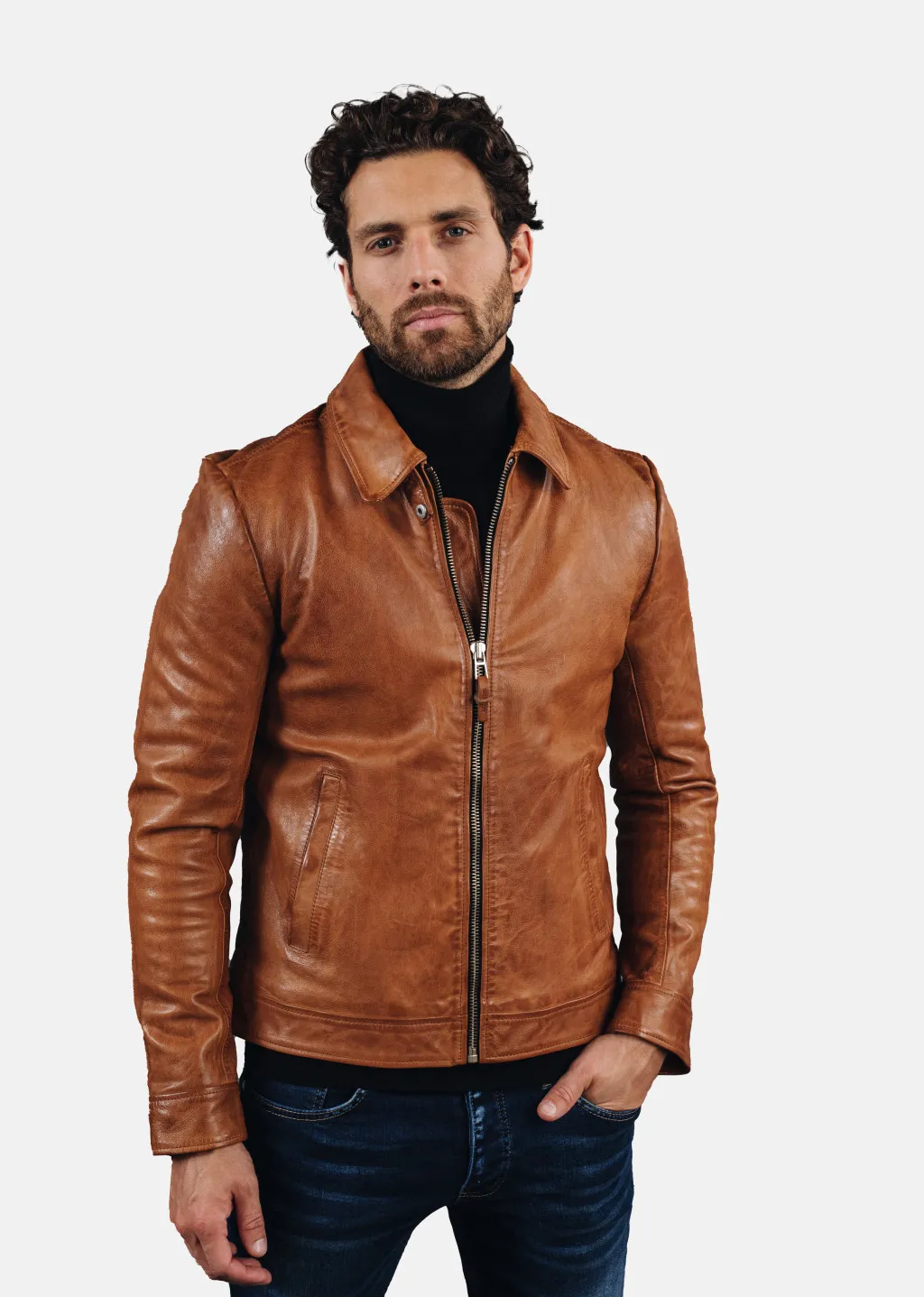 Chaqueta de cuero NORIS GREEN