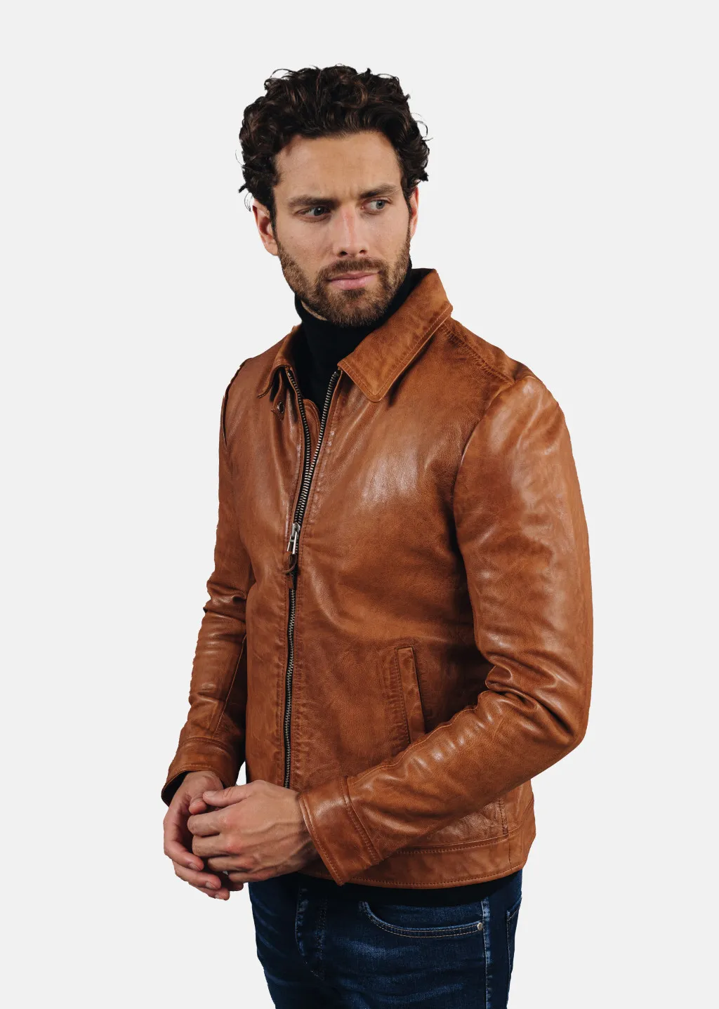 Chaqueta de cuero NORIS GREEN