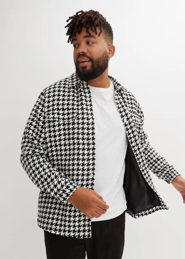 CHAQUETA ESTILO CAMISA NEGROBLANCO LANA DE CUADROS