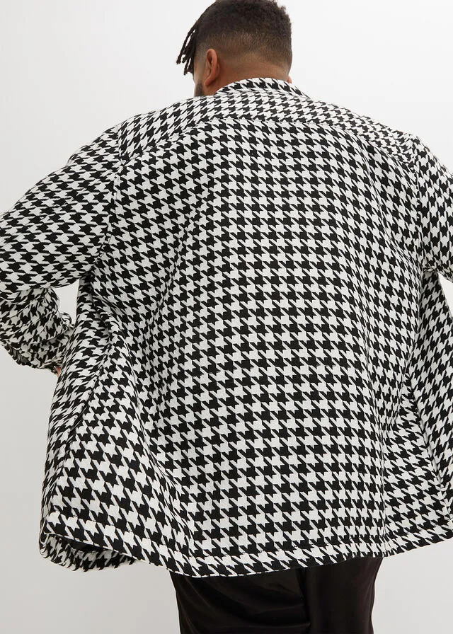 CHAQUETA ESTILO CAMISA NEGROBLANCO LANA DE CUADROS