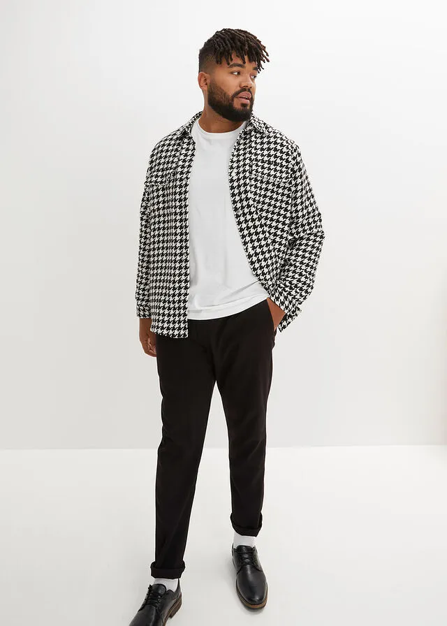 CHAQUETA ESTILO CAMISA NEGROBLANCO LANA DE CUADROS