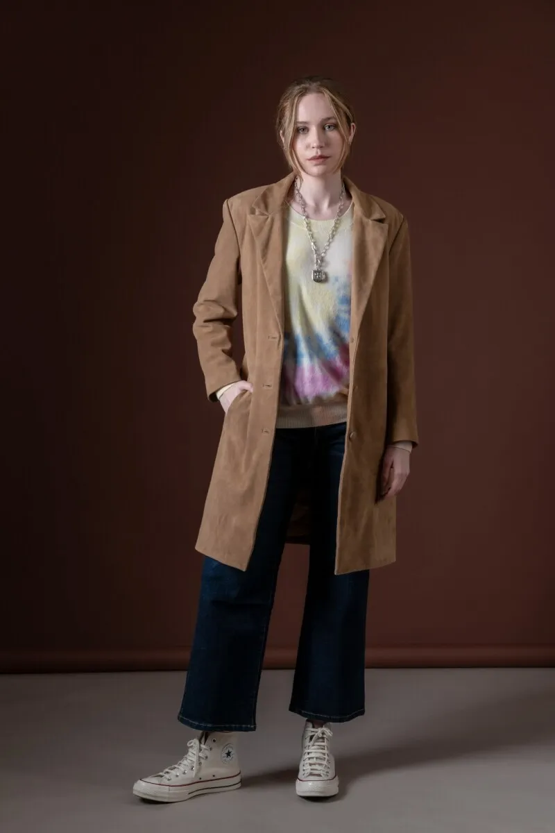 Chaqueta gamuza larga