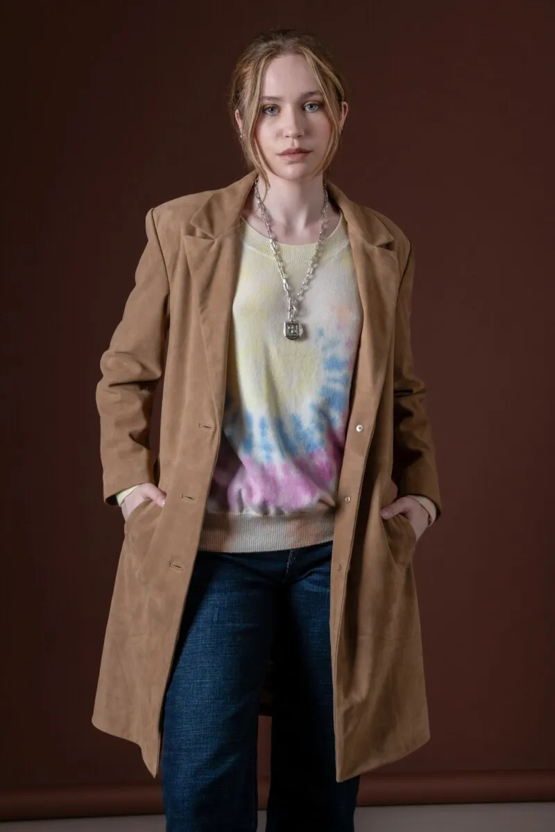 Chaqueta gamuza larga